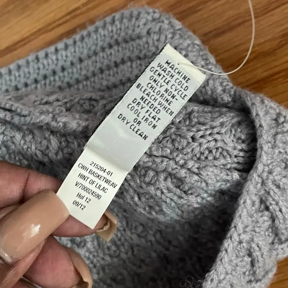 Banana Republic Womens Knit Beanie Lilac Purple Basketweave Hat Casual NWT